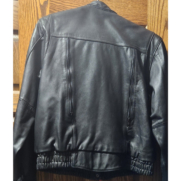 First Gear Women's Black Leather Biker Jacket Sz Lg Lot of Pockets Venting - Picture 7 of 14